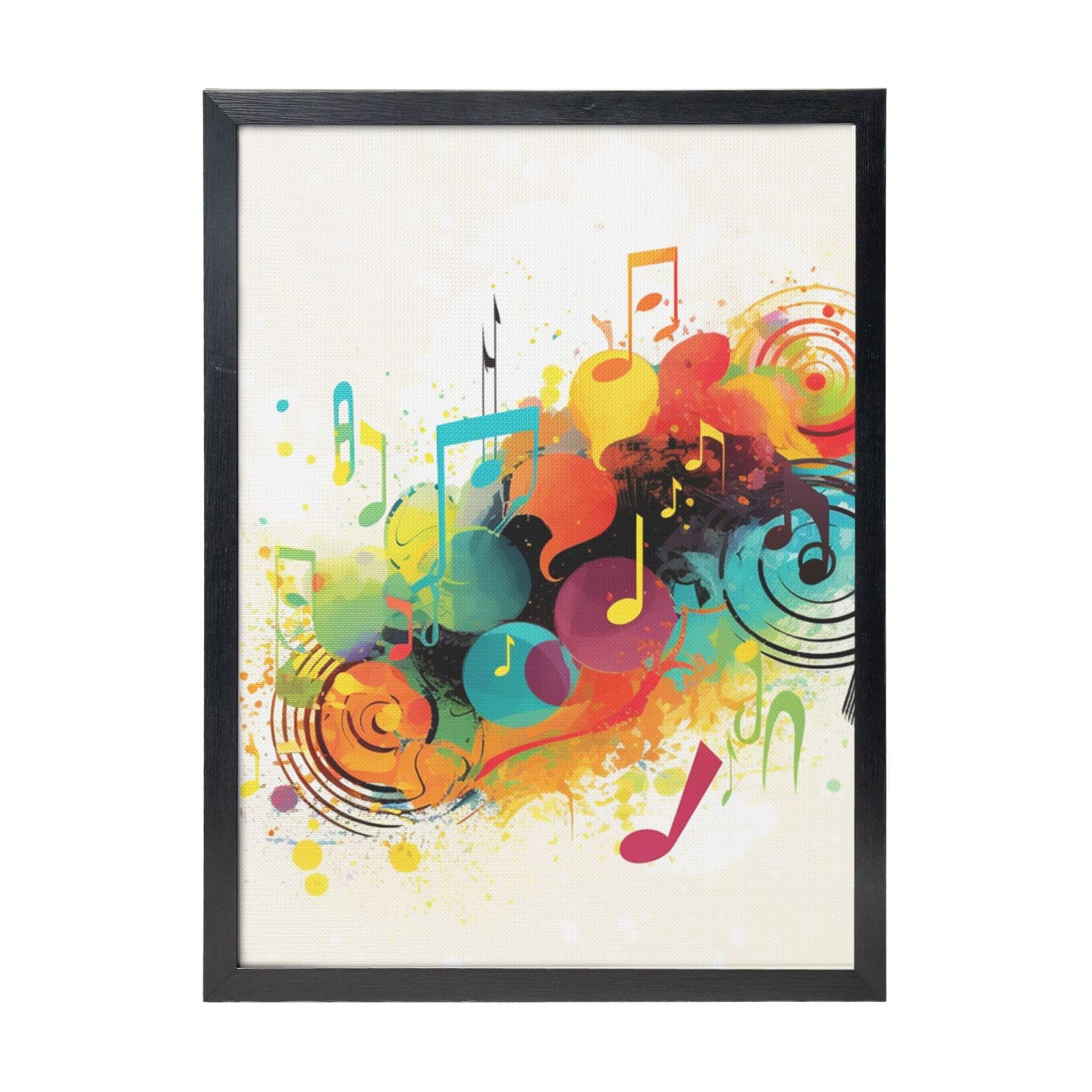 Framed Wall Art - Decorative Canvas Painting Abstract Music Themed Pictures Poster Aesthetic Modern Prints Artwork for Bedroom Office Wall Decor Ready To Hang 12x16 in