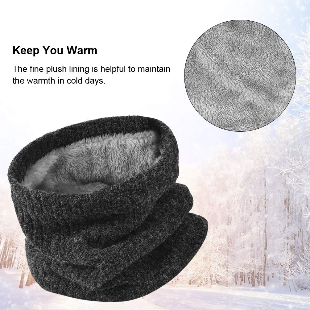 OOPOR Invernale Sciarpa Uomo Donna Caldo - Unisex Moda Scaldacollo in Maglia Elastico Casual Donne Collo Sciarpe Fodera di Pile Tubolare Paracollo per Trekking Sport Scooter Bici Moto Mtb Corsa Sci
