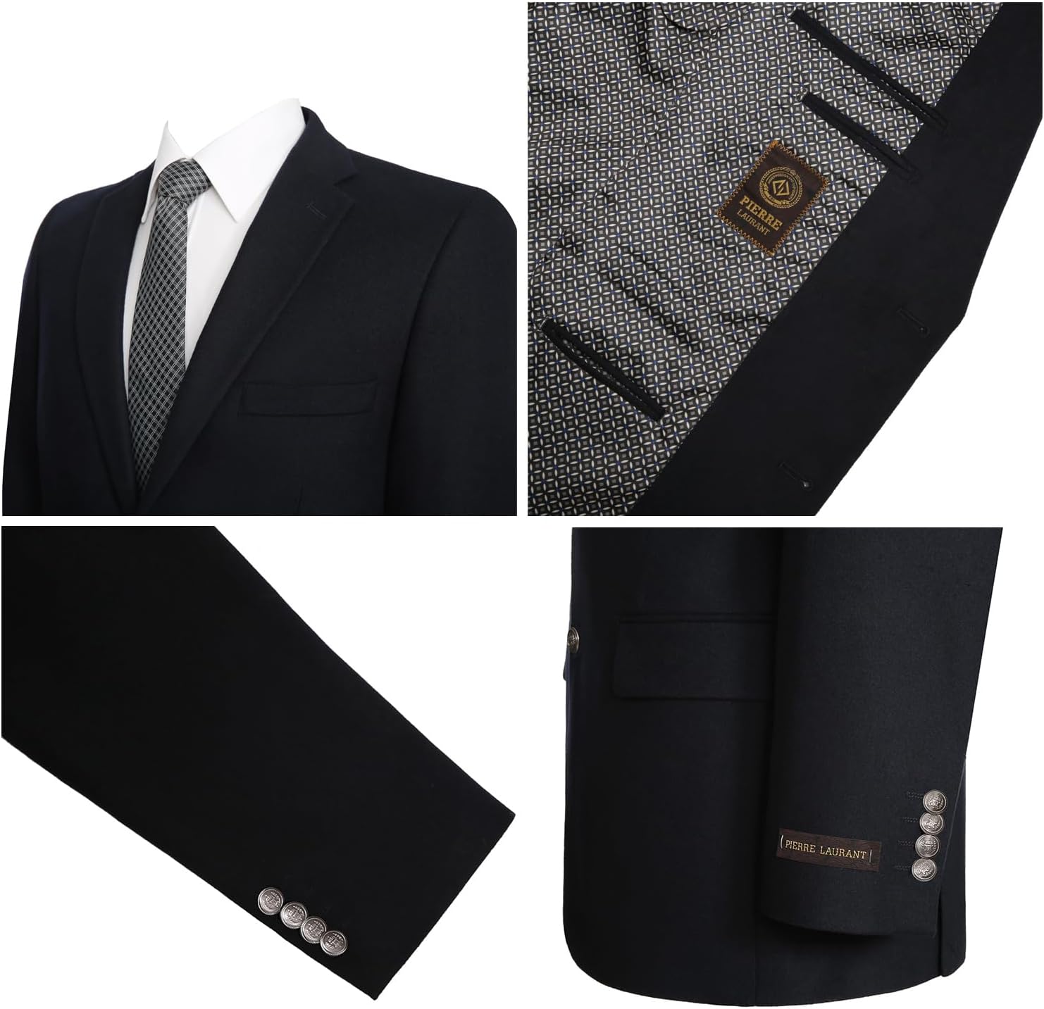 Men's Wool Blazer Sport Coat Classic Fit 2 Button Suit Jacket for Business Office Wedding Formal Event - Image 5