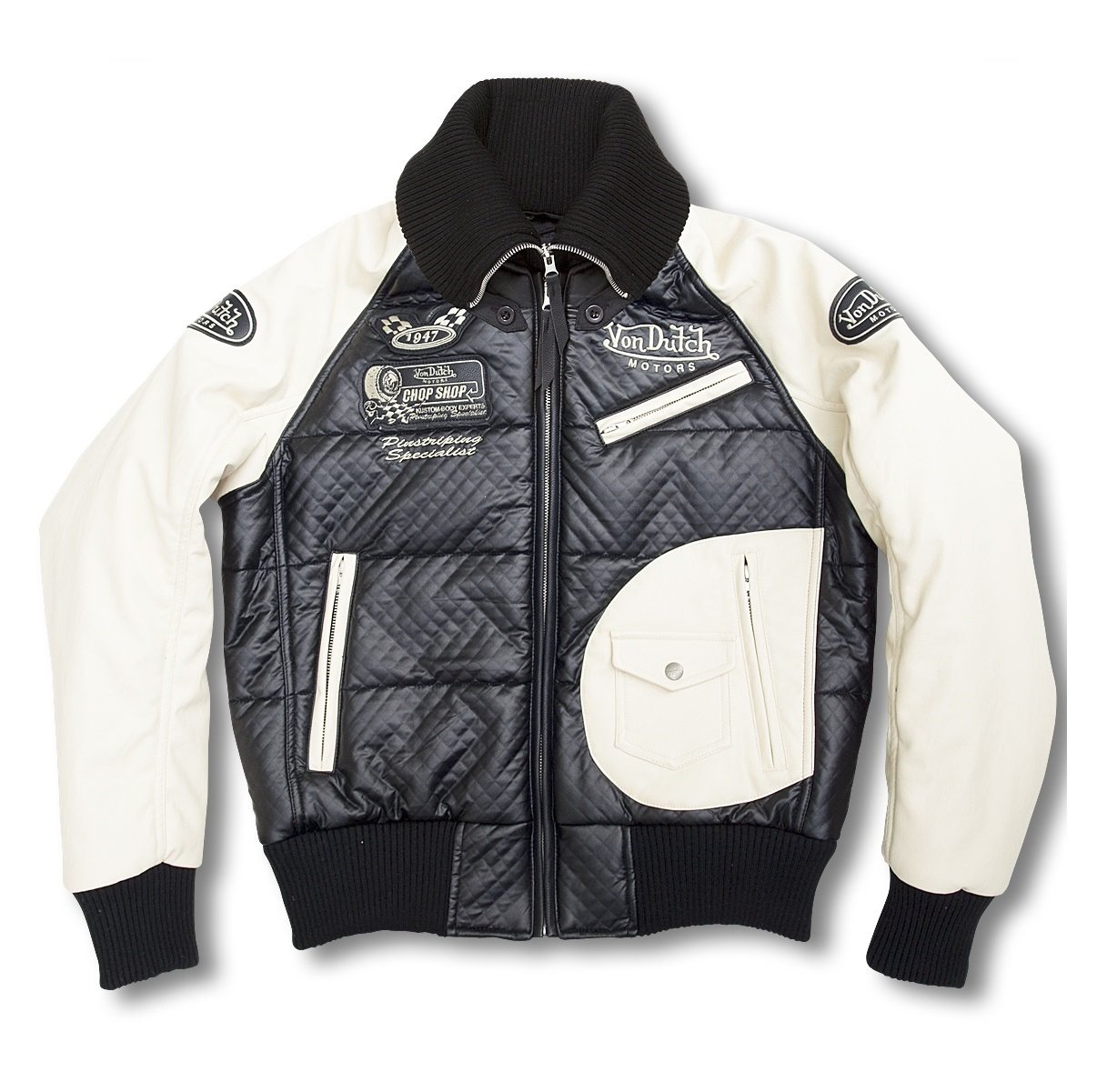 Amazon | ボンダッチ(VonDutch) フェイクレザージャケット IVORY XL 
