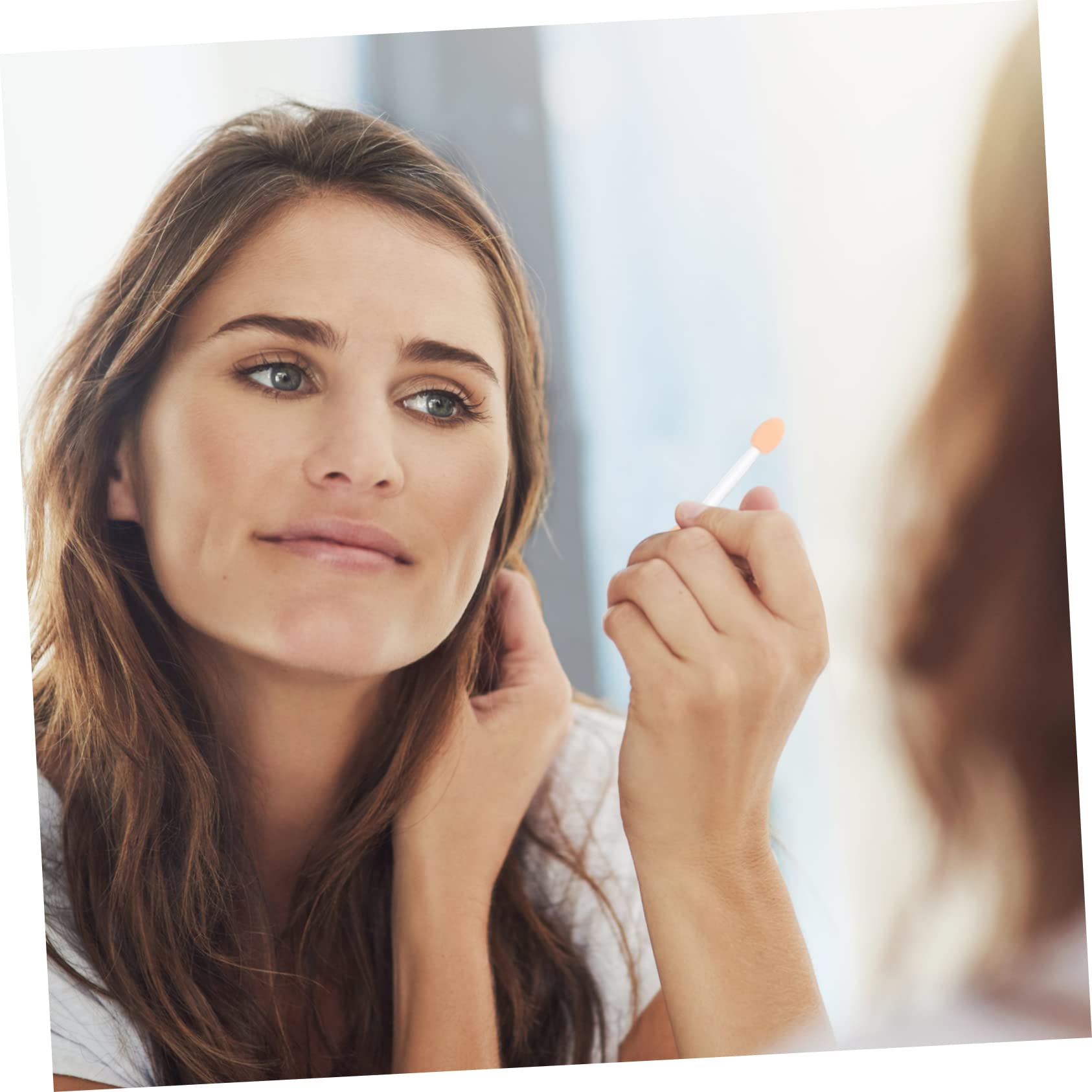 VALICLUD 50pc Double Sided Foam Eyeshadow Applicators Latex Makeup Sponge Brush Set for Women