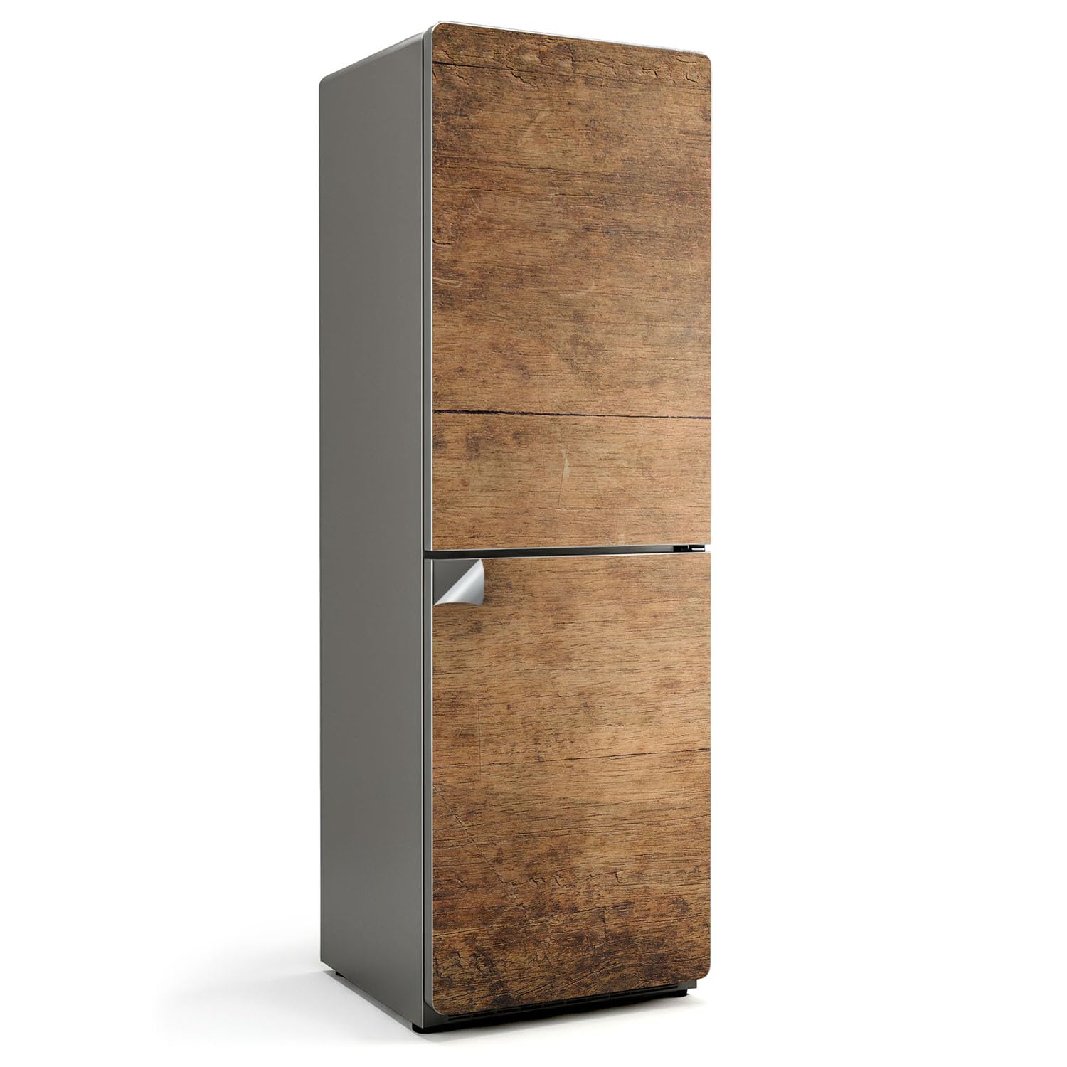 Autocollant porte réfrigérateur 60x190 cm effet bois pour cuisine