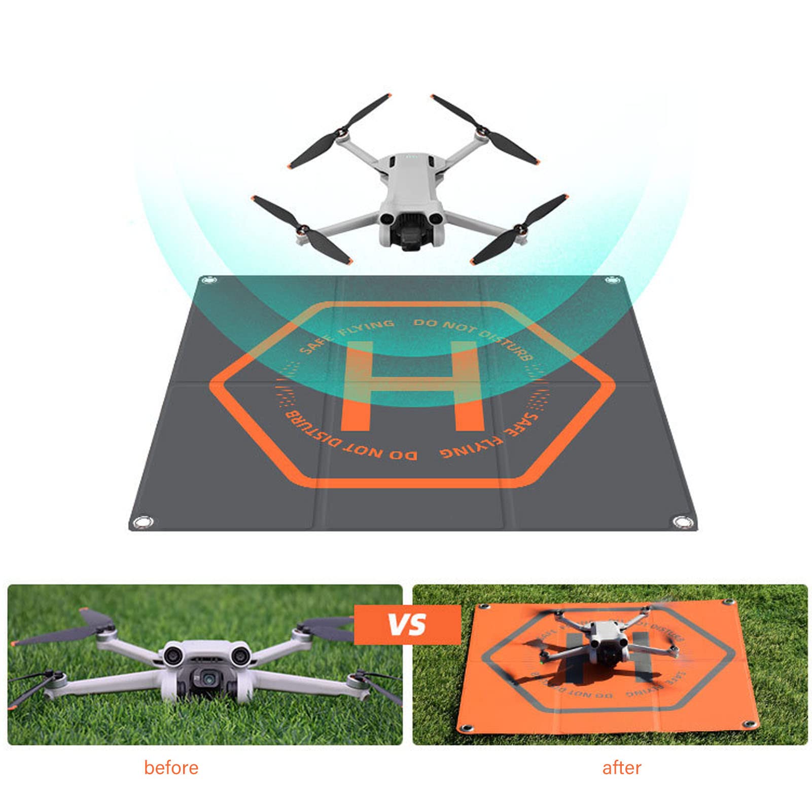 Tapis D'atterrissage Pour Drone Carré De 65 Cm, Imperméable