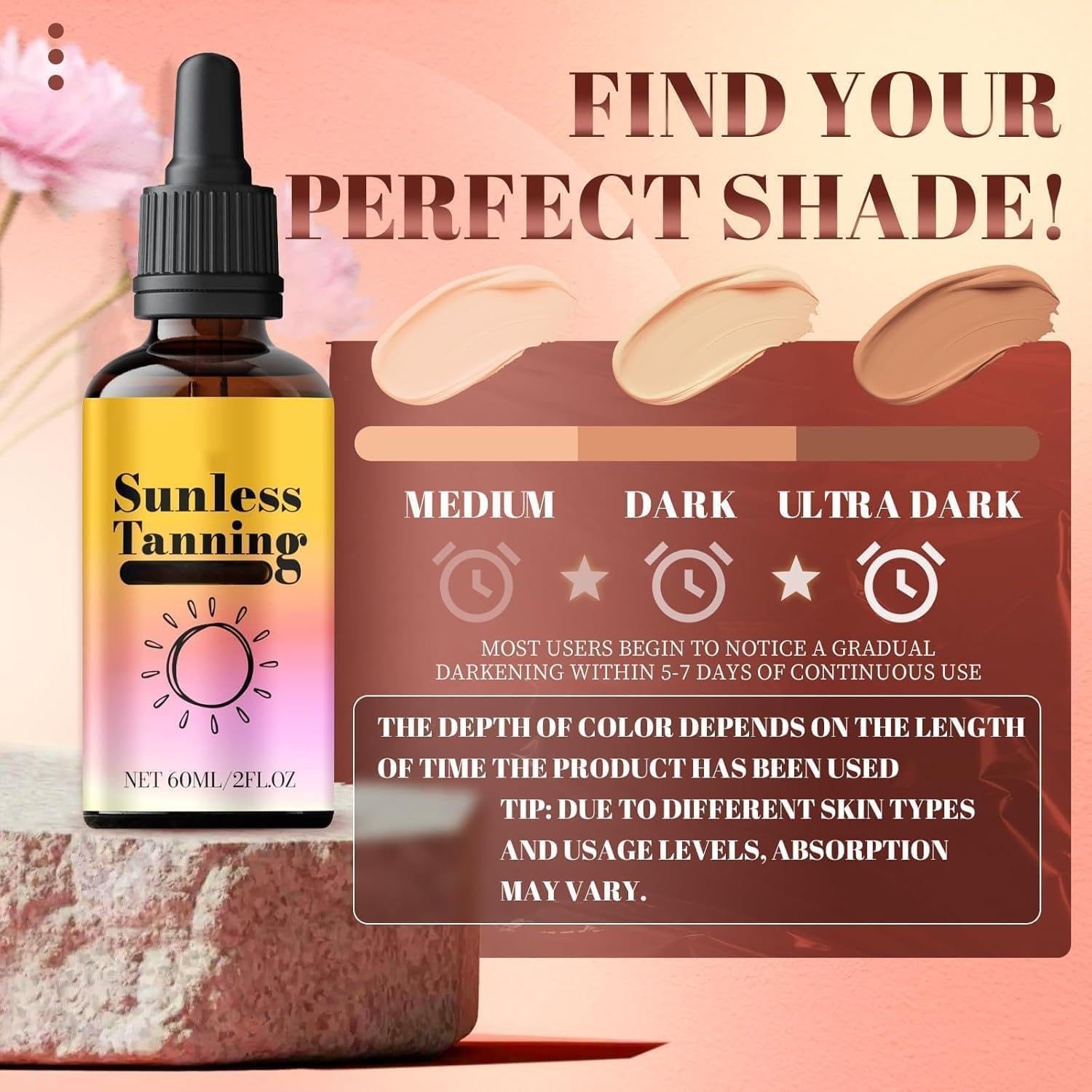 Sunless Tanning Drops, 2PCS Gotas Autobronceadoras Sin Sol, Gotas Bronceadoras Orales, Potencian La Melanina De Forma Natural, Realzan El Tono Natural