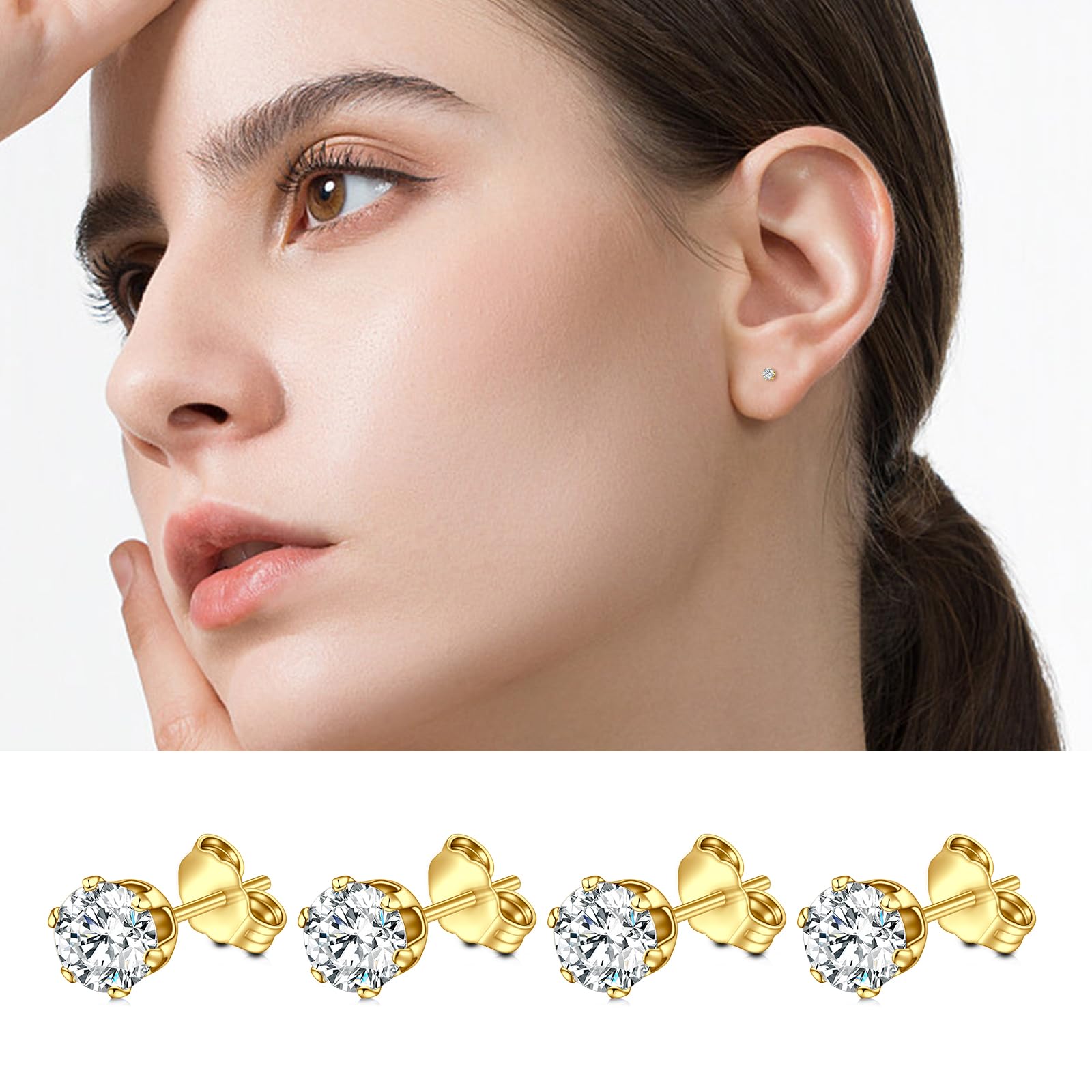 AceFun 4mm tragus helix piercing pistola conjunto acero inoxidable oreja cartílago pendientes