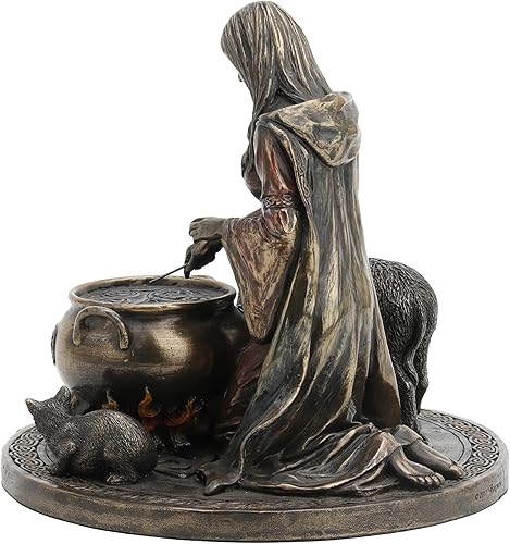 Miniatura 7 de Veronese Design Ceridwen y el caldero de 6 1/4 pulgadas Diosa celta del conocimiento de resina fundida en frío acabado de bronce estatua decoración