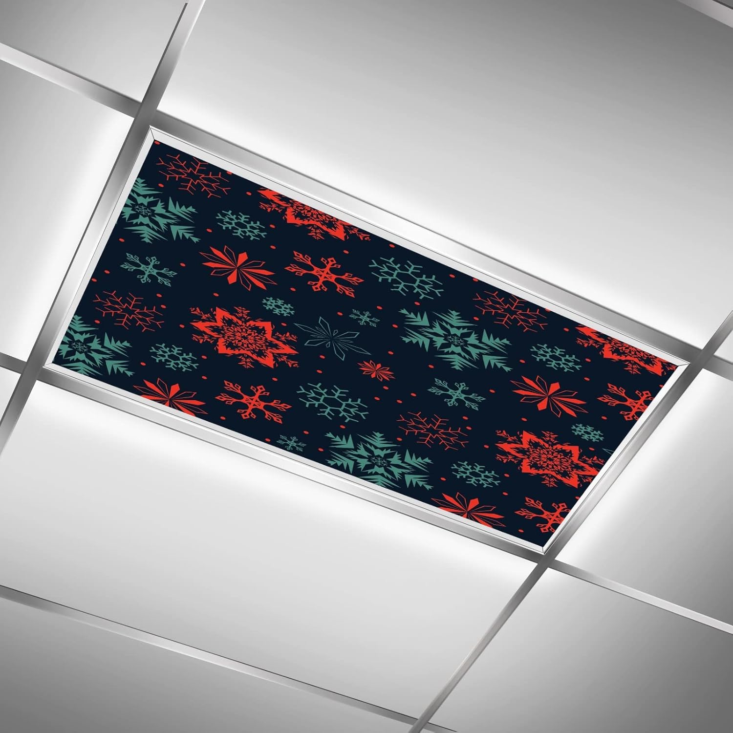 Ceiling Fluorescent Light Covers for Classroom Office Christmas Red