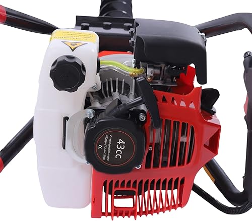 Miniatura 5 de Excavadora de agujeros de poste, 43 CC 1.7 HP, extractor de agujeros de poste de gasolina de 2 tiempos con 3 brocas para plantas de jardín de granja