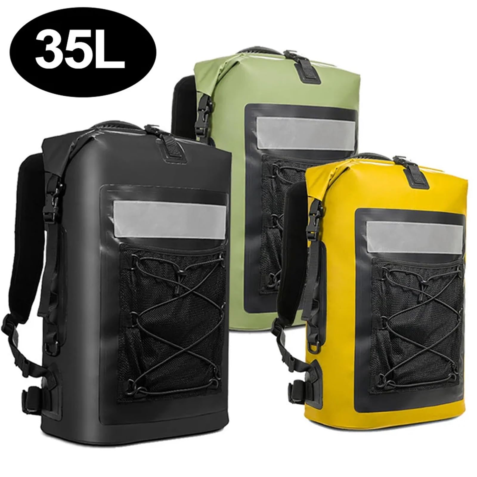 Borsa Impermeabile Zaino impermeabile for kayak, nuoto, trekking(Black)
