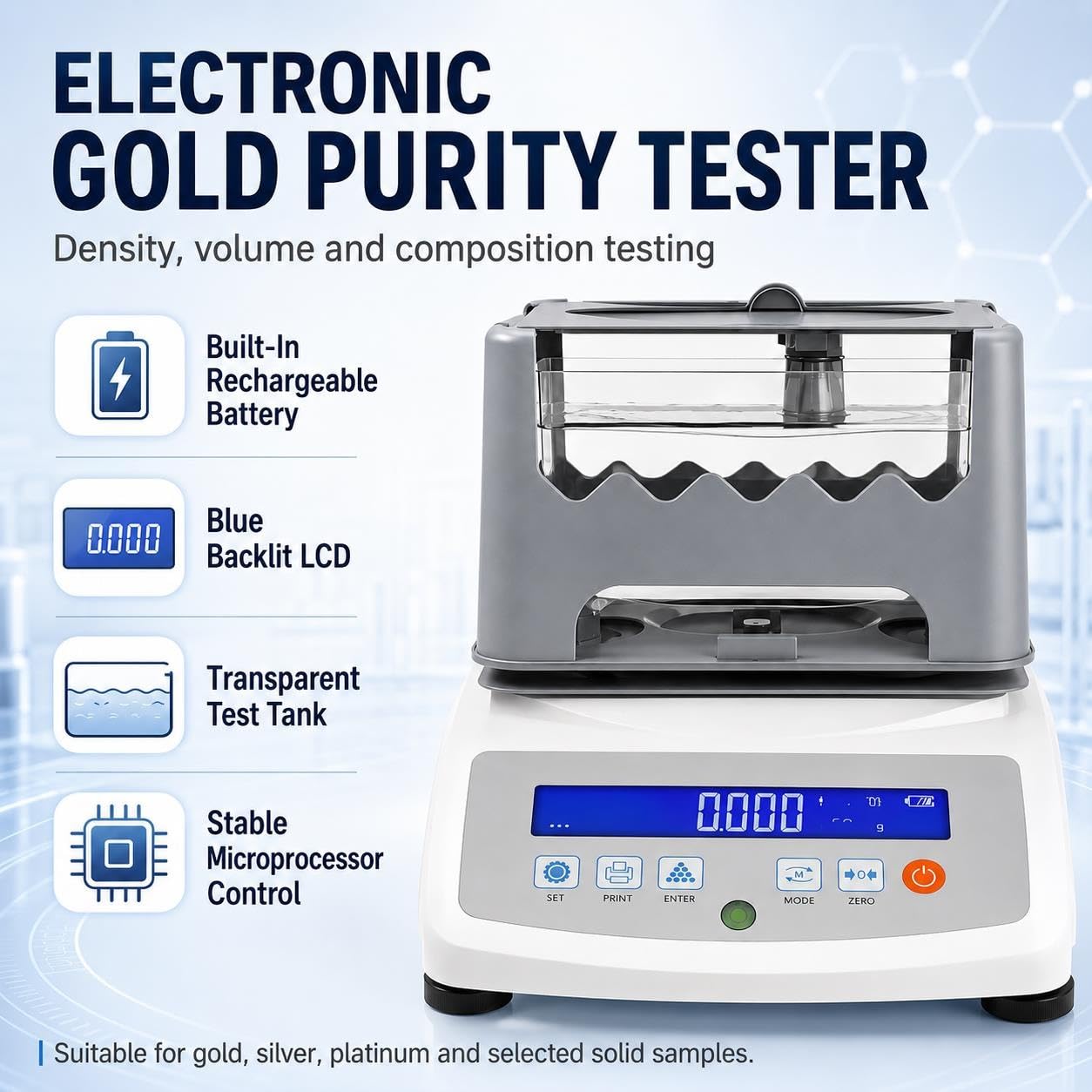 Automatyczny Tester Czystości Złota I Miernik Gęstości, 0,001~99,999G/cm3