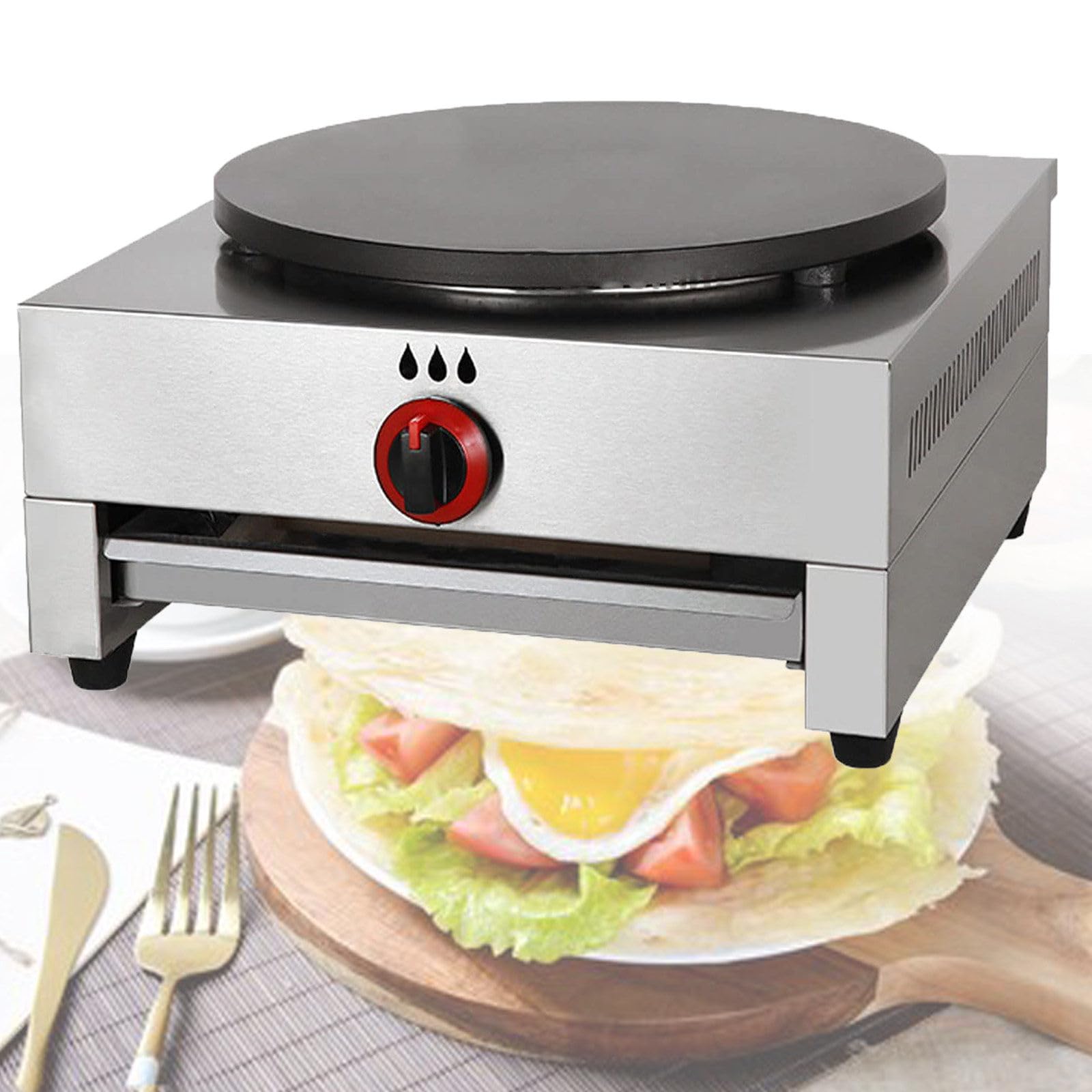 Chapati - Máquina para hacer panqueques antiadherente comercial con placas de hierro fundido de 40 cm para uso en cocina y restaurante, perfecta para panqueques, huevos y tocino