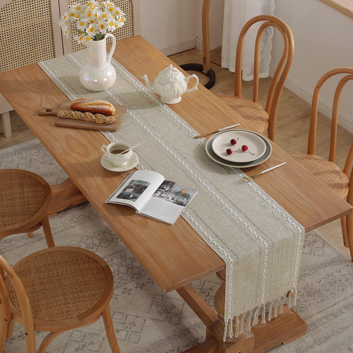 チルウィッチ ホワイト テーブルセンター テーブルランナー ランチョン