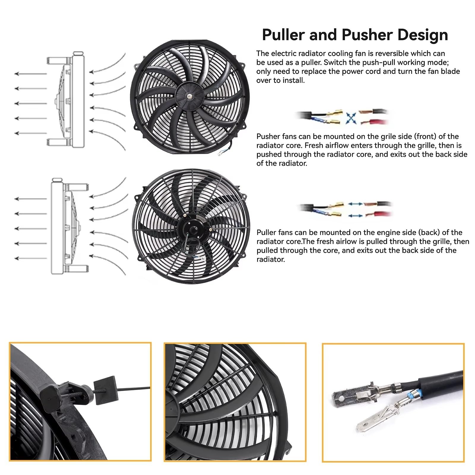 Auto Da Per Corsa 16'' Push/Pull 12V 120W Ventola Raffreddamento Motore Principale Radiatore Elettrico Intercooler Ventola Sottile Raffreddamento Motore Elettrico Radiatore Per Auto
