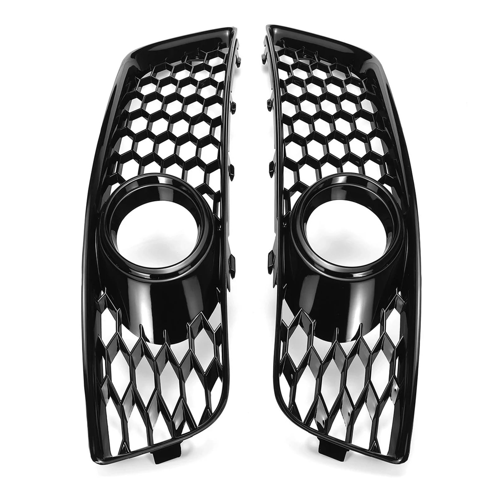 Pasuje do Audi A3 8P 2009-2013 Przedni zderzak Przeciwmgielne Światło Wyścigowe Grille 1 Para Plaster Miodu Siatka Przeciwmgielne Osłona Grilla(Glossy Black)