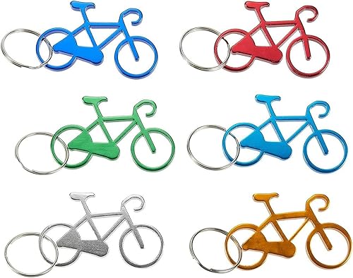 Juvale Abridor de botellas de llavero paquete de 12 abrebotellas de cerveza portátil de metal para boda fiesta en 6 colores