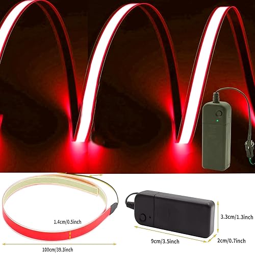 Vista 75 de Ourbest Luces de neón con retroiluminación EL, panel electroluminiscente cortable, hoja de lámpara de papel, luces suaves para bricolaje, 3 modos