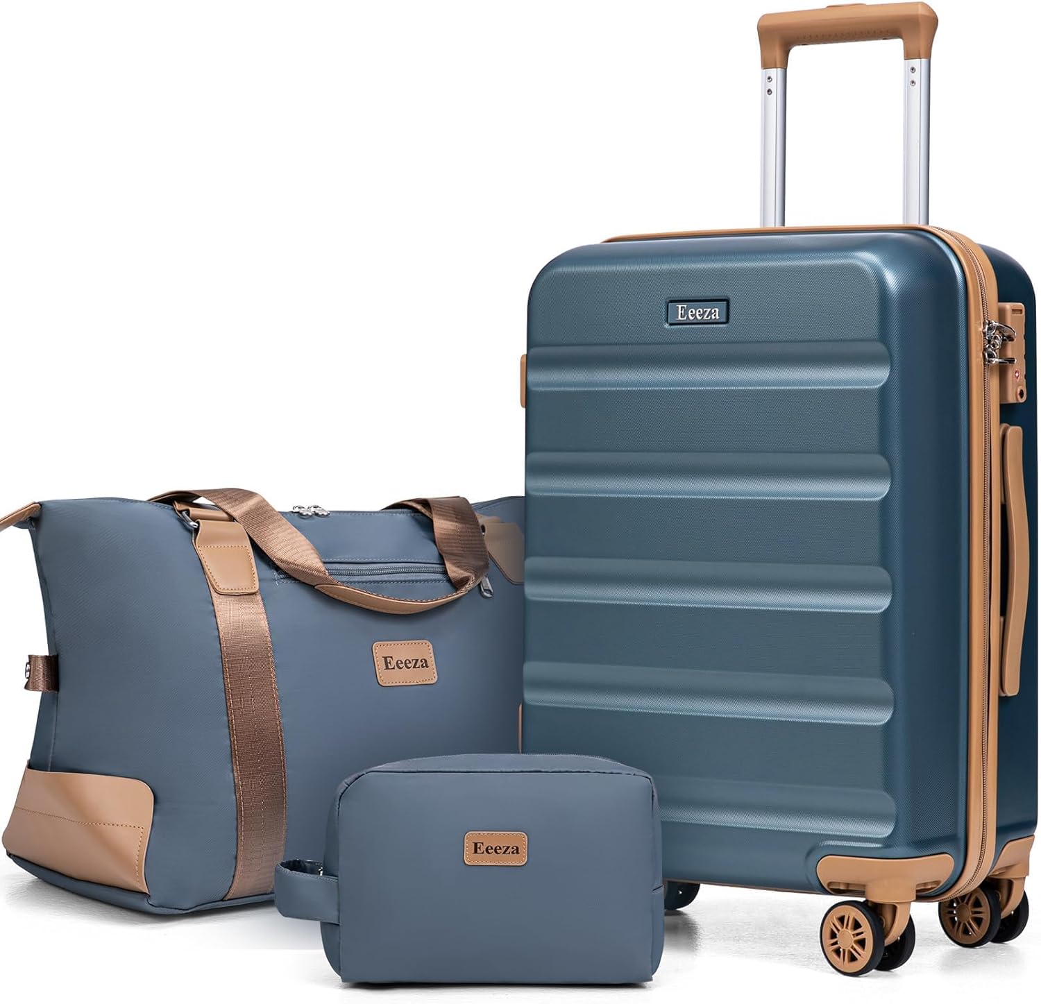 Luggage Sets 3 Piece,Suitcases with Wheels,Carry On Luggage Set,ABS Hard Case Luggage with TSA Lock Spinner Wheels(3 Piece Sets,Blue(20"/DB/TB)) IceBlue
