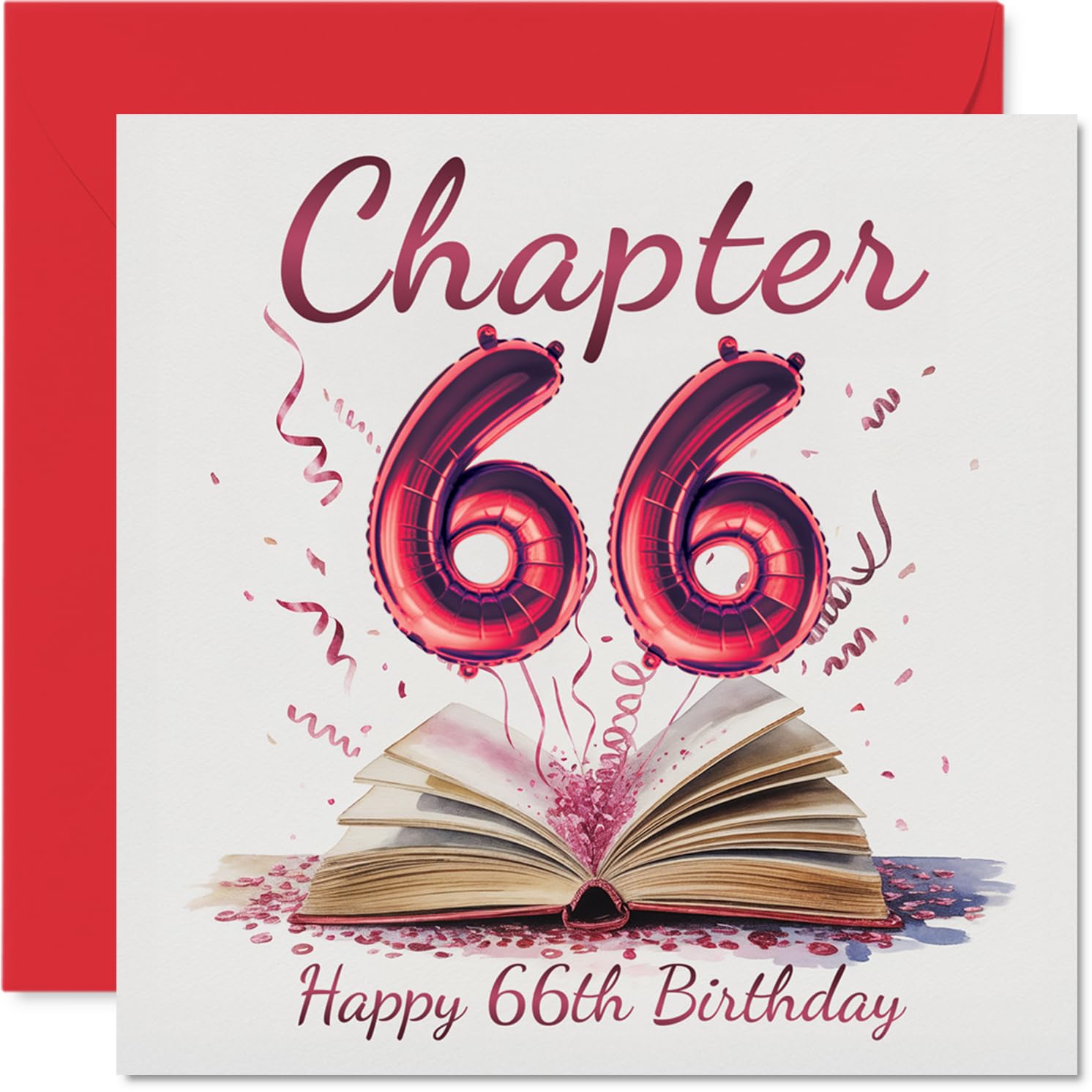 66th Birthday Cards for Women Men - Start of Another Chapter - Happy Birthday Card for 66 Year Old Woman Man Sister Brother Nanny Cousin, 145mm Bday Greeting Cards