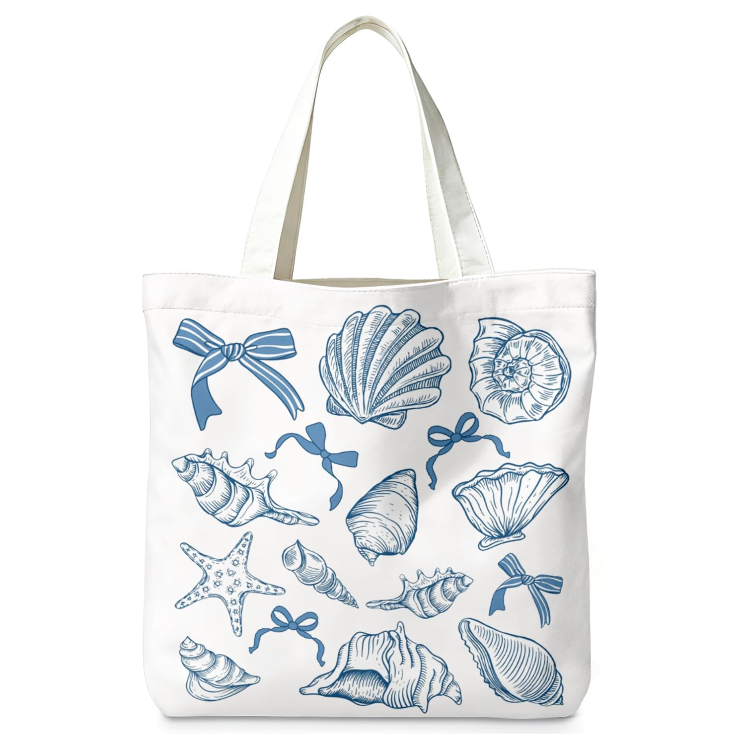 LIANGW Summer Beach Canvas Tote Bag Aesthetic for Women, Reusable Coastal Sea Turtle Grocery Bags Shopping Bags