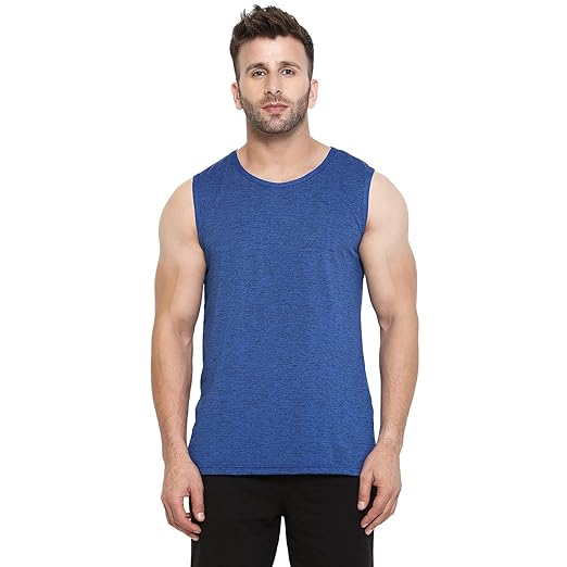 Men Gym Tank Tops Sports Sleeveless Vest Blue S