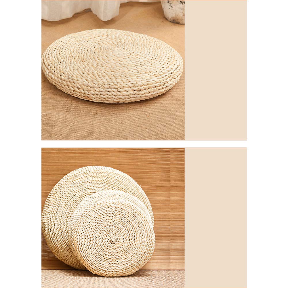 Tkana pufa ze słomy, okrągłe poduszki podłogowe, mata tatami, ręcznie robiona poduszka do siedzenia, japońska puf, oddychające poduszki do medytacji, jogi, domu, na ceremonię herbaty, 60 x 60 cm