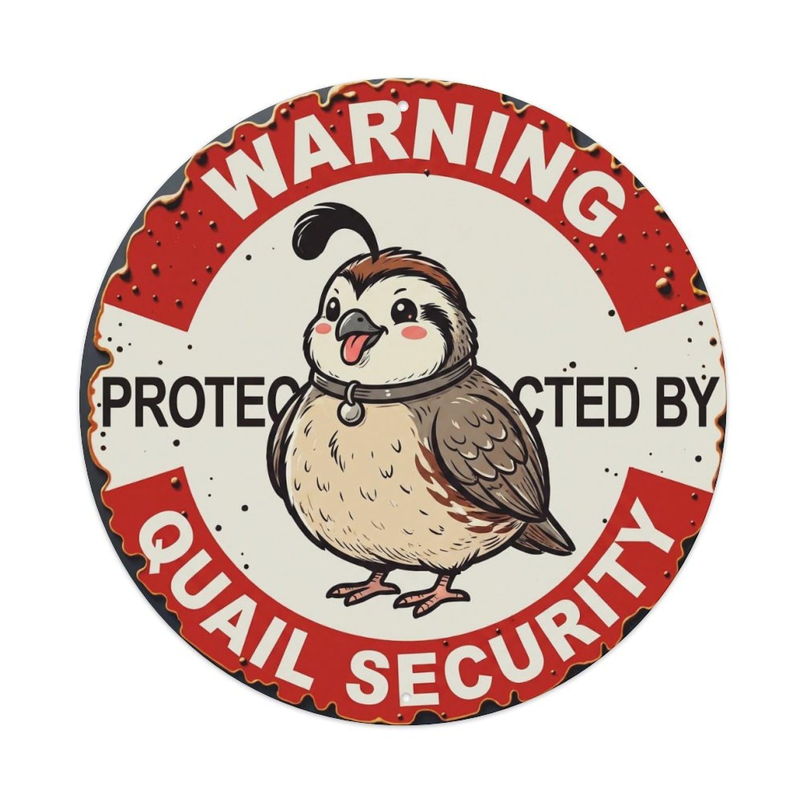 Tgrcjimh Style Metal Tin Sign Warning Protected By Quail Security Vintage