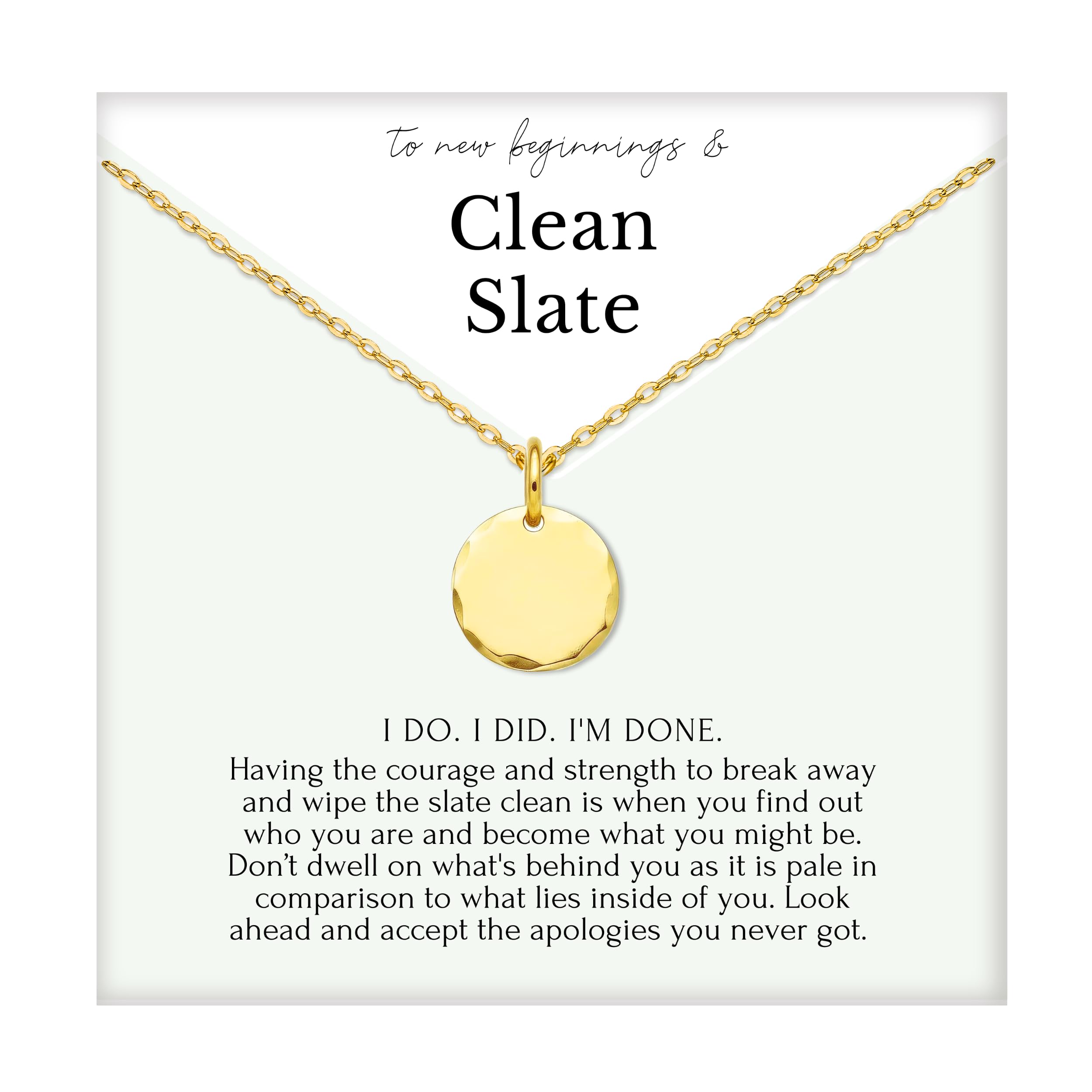 HOPE LOVE SHINE Women's New Beginnings Necklace - 14k Gold Plated Sterling Silver, Healing & Recovery Gift, Adjustable 16+2" Chain