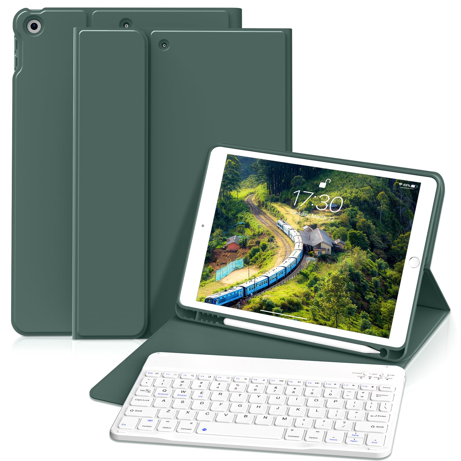 zoyu Tastatur Hülle für iPad 10.2 Zoll (9/8/ 7 Generation - 2021/2020/2019)