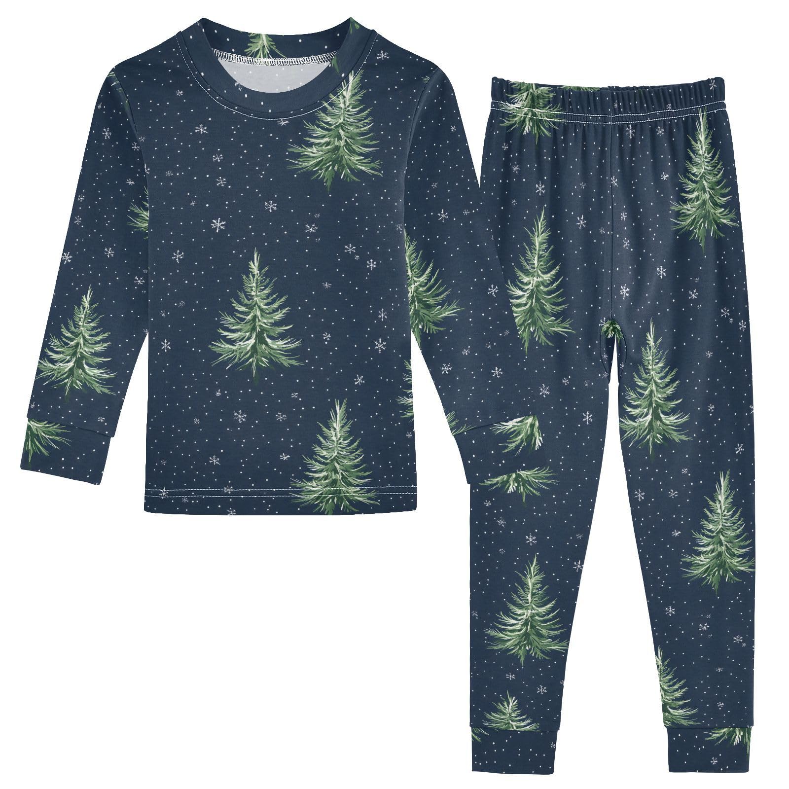 UMIRIKO Green Christmas Trees Pajamas Sets 2 Pieces Pjs Sleepwear Clothes Long Sleeve Lounge Set 3T 202b8048