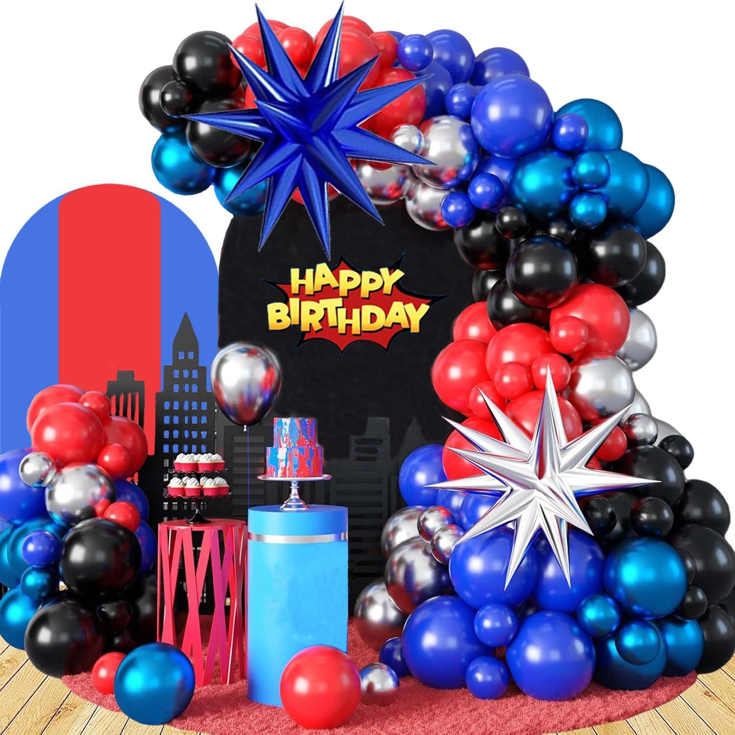 Birthday Decorations Spider Balloons Happy Birthday Balloon Garland Set Decoration for Spider Party Decor