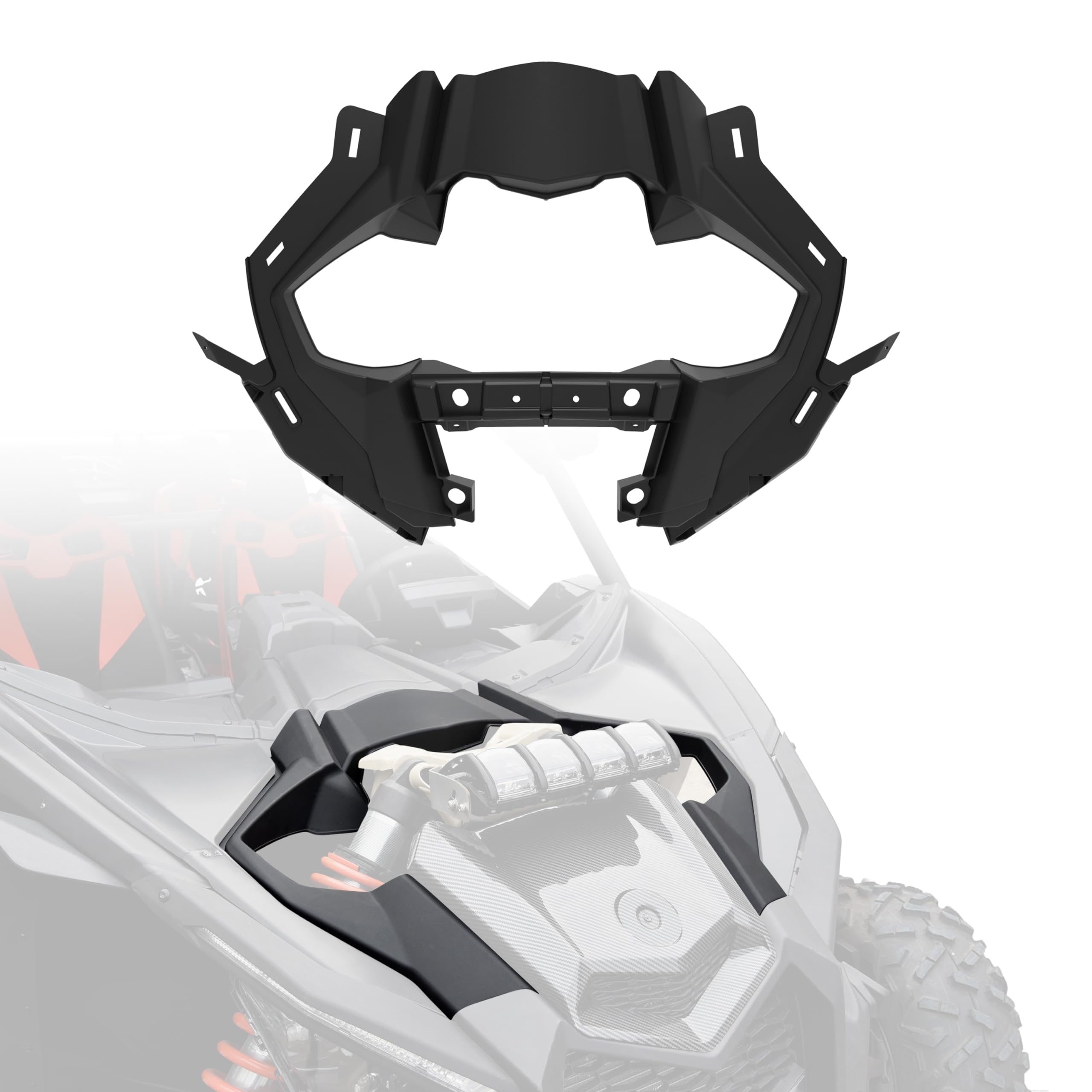 UTVSXPERT Front Central Hood for Can Am Maverick X3 Max Turbo R RR 2017-2025 Accessories, Black Front Center Hood Nose Fender Kit Replace #705010671,