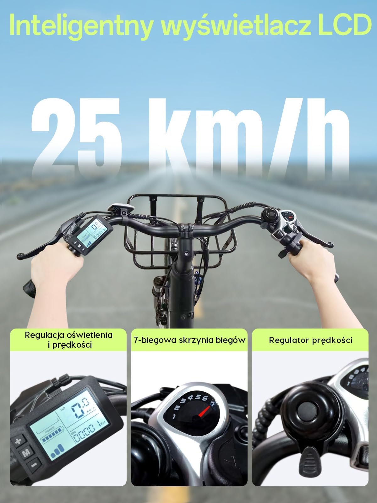 26" E-Bike für Erwachsene, 7 Gang Elektrofahrrad mit Austauschbarem 36V 13Ah Akku, 25 km/h und 80–100km Reichweite für Städtische Pendler