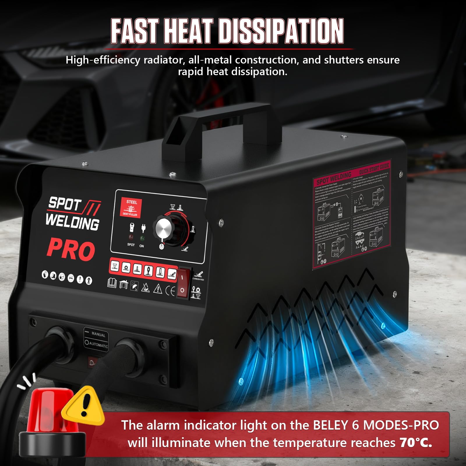 Machine à Bosses Tire-Clou de Carrosserie 3500W 220V 6 Modes Soudage Automatique Manuel Protection Surchauffe