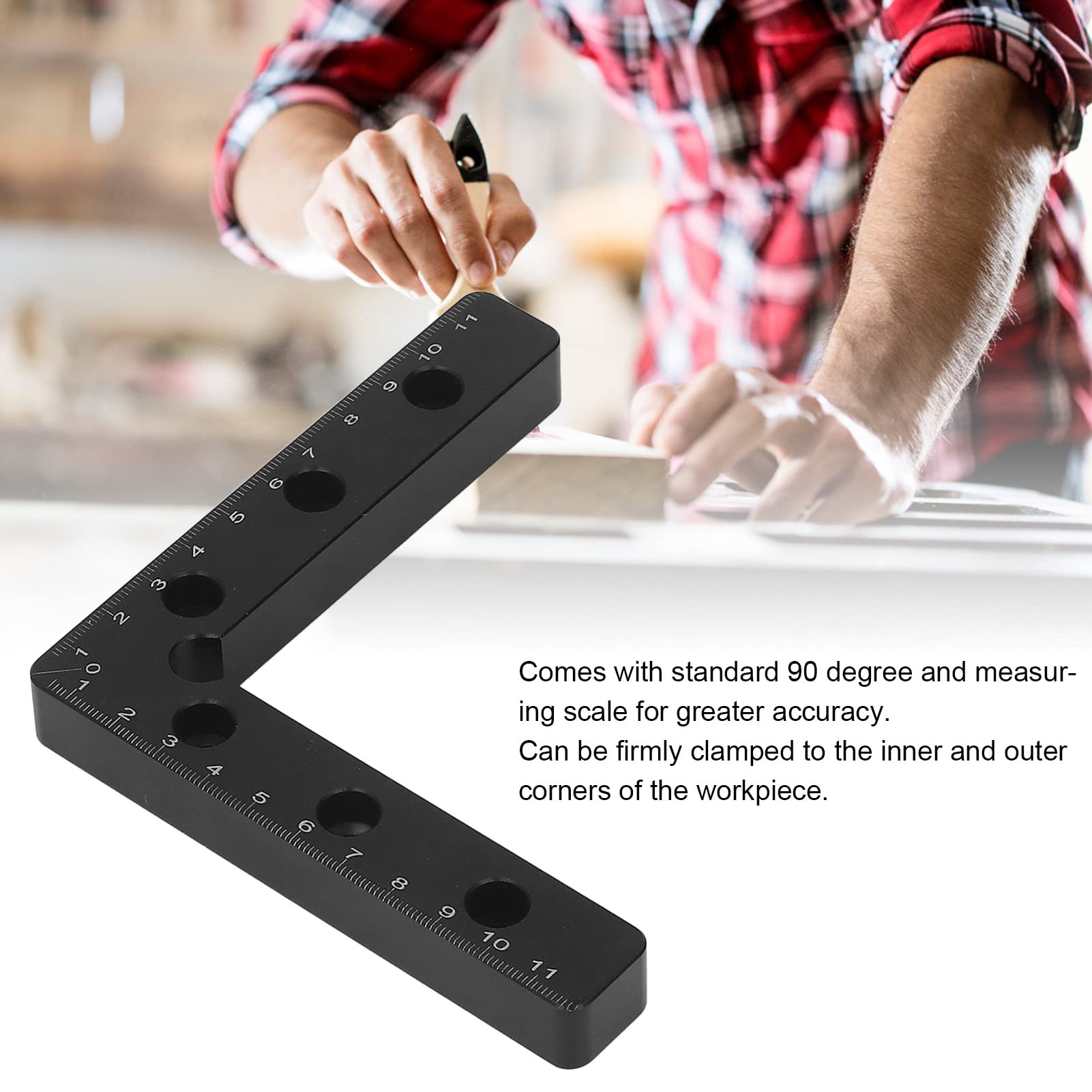 2Pcs 120mm Aluminium Alloy Positioning Set, 90 Degree Clamp Metric Scale Tool Kit for Woodworking, DIY Assembly of Boxes, Drawers, Accuracy, Stable Fixing