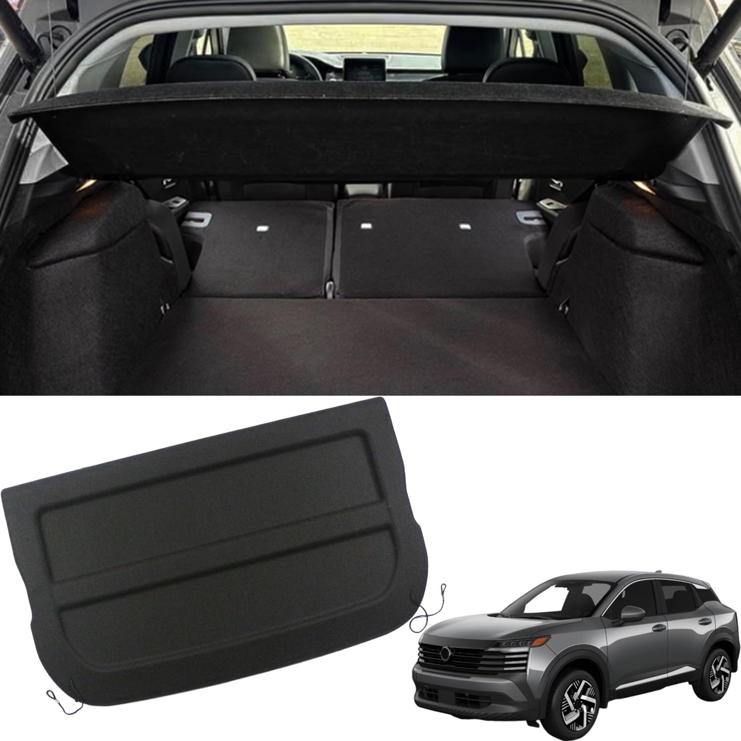 Cargo Cover for Nissan Kicks Accessories 2025 2026 Black Rear Trunk Shade Cargo Cover (Not for Nissan Kicks Play 2025)