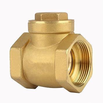 Check Valve, DN32 232PSI 1-1/4" Swing Check Valve, Professional Brass Female Thread Horizontal Non Return Check Valve for Water