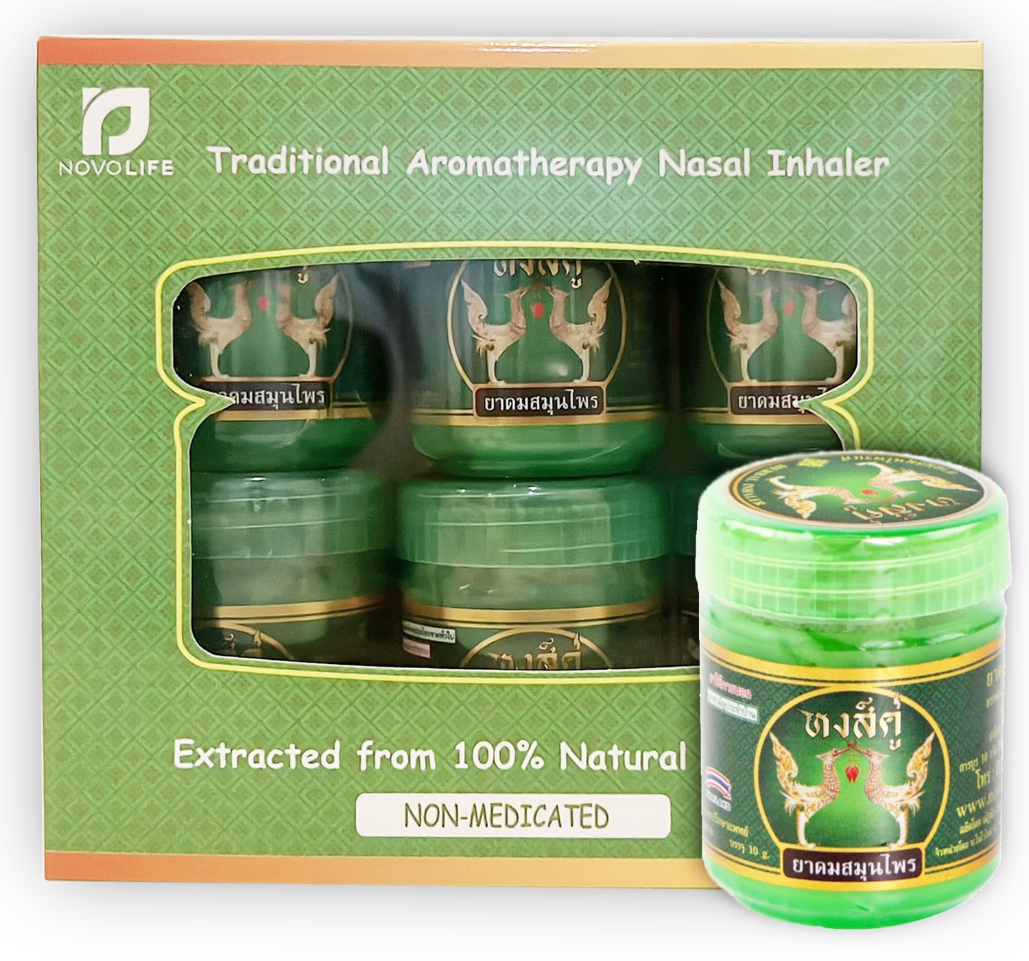 NOVOLIFE Hongkhu Traditional Thai Herbal Inhaler (Pack of 6)