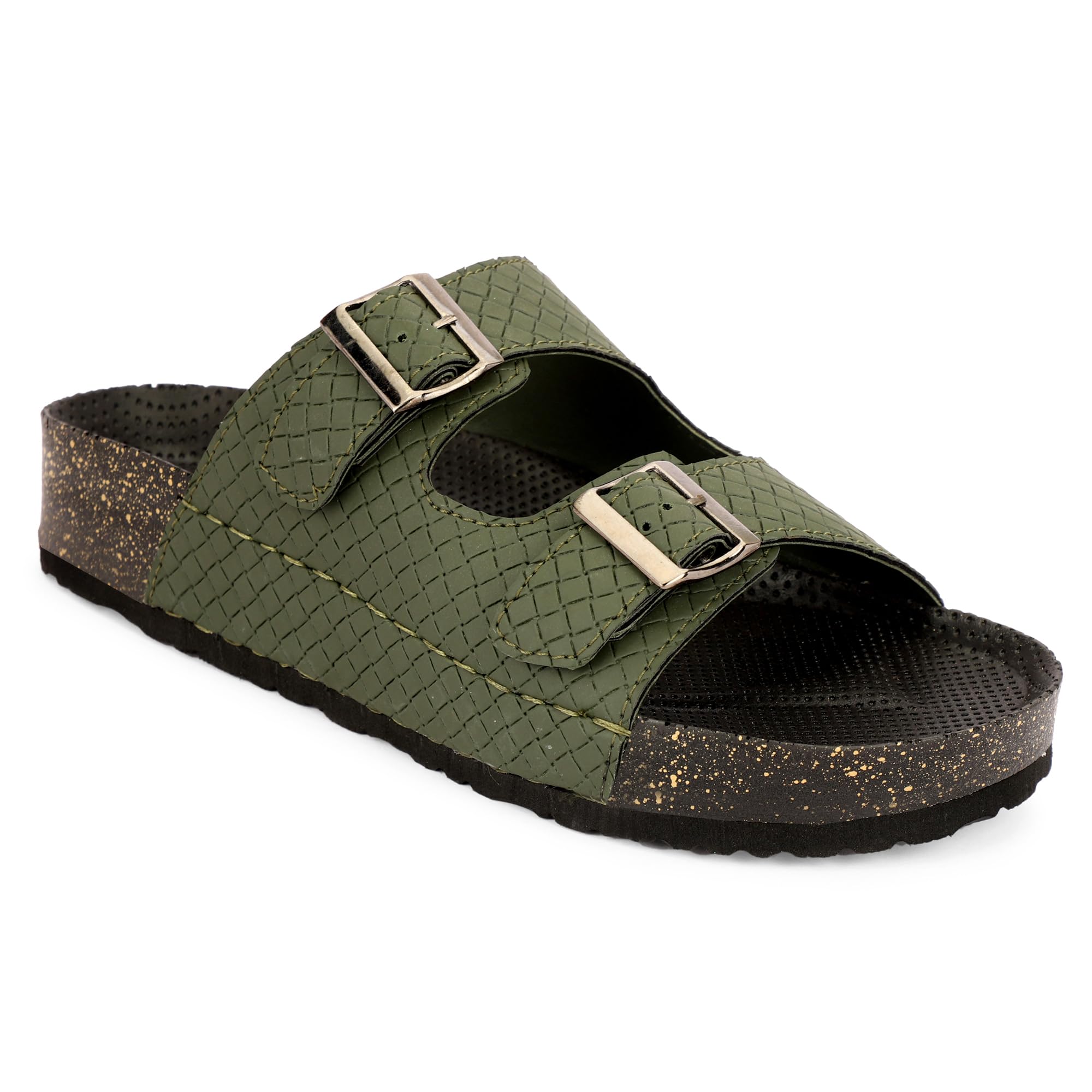 le greem Unisex Double Buckle Comfort Sandals | Adjustable Slip-On Slides | Lightweight Cushioned Footbed | Anti-Slip Casual Everyday Slippers LG_112-picture-32