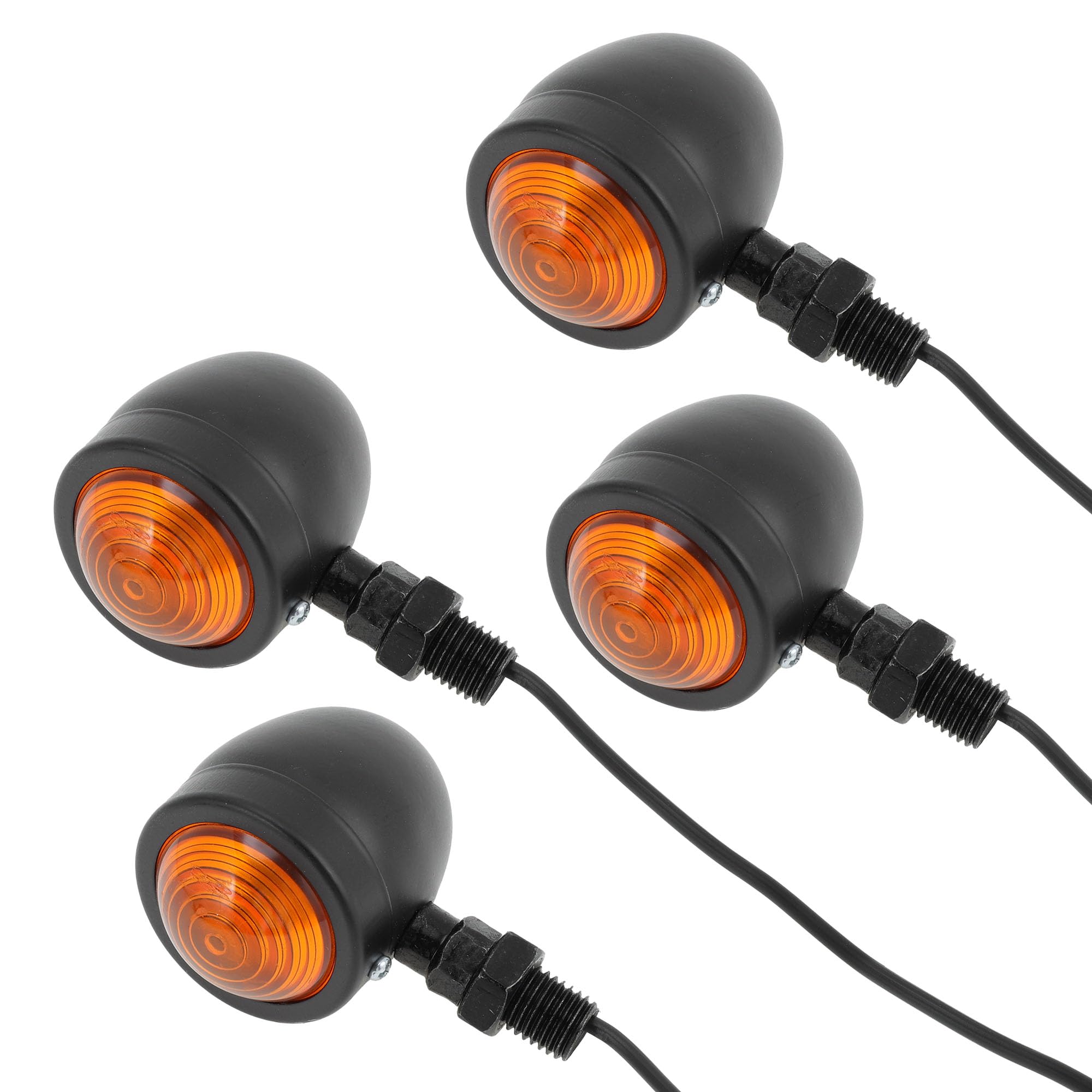 ミニバレットウインカー 12V電球 M10-P1.25 アルミ ポリッシュ 4個