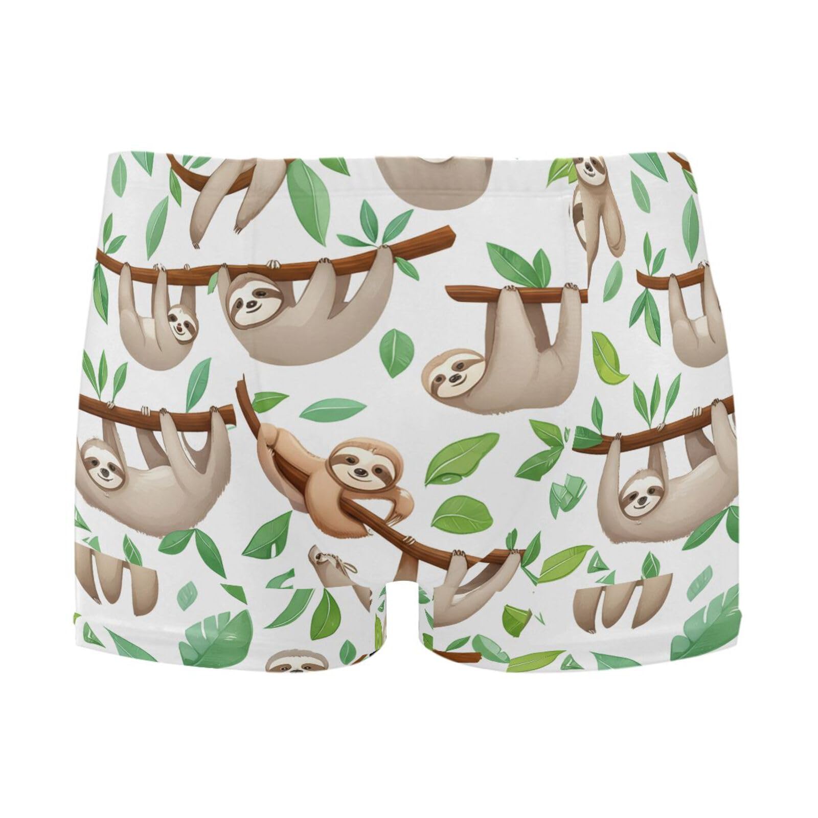 UMIRIKO Mens Swim Trunks Cute Sloths Square Leg Swimwear Bathing Suits Swimsuit for Men XL 202c1581