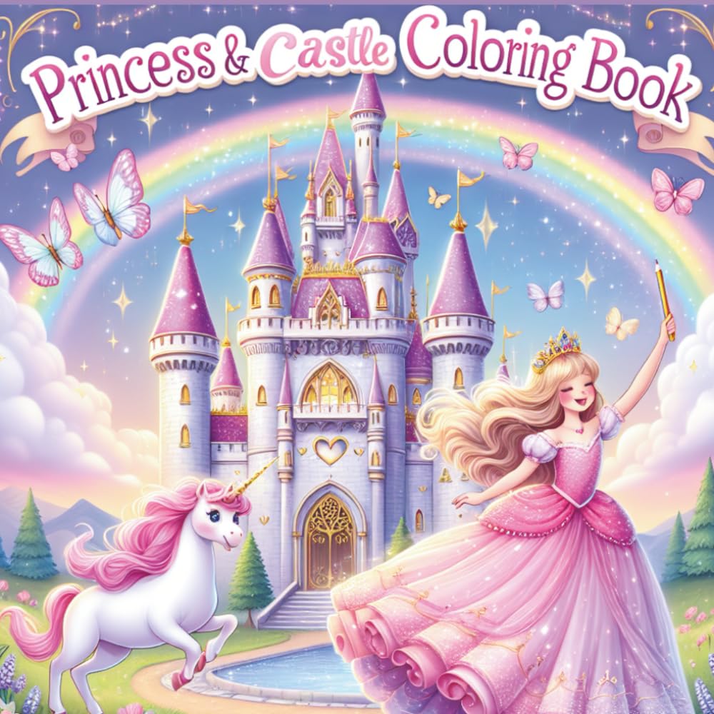 Princess & Castle Coloring Book: A Magical Coloring Adventure with Princesses, Castles, Unicorns & More! | The Perfect Coloring Book for Little Girls Who Dream Big |