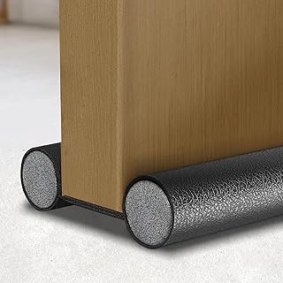 IWPTY Door Draft Stopper, Under Door Noise Blocker, Sound Light Air Proof Sealer for Bottom of Door, Adjustable Soundproof Insulation Doors Foam Seal Guard Strip 37 inch - Black