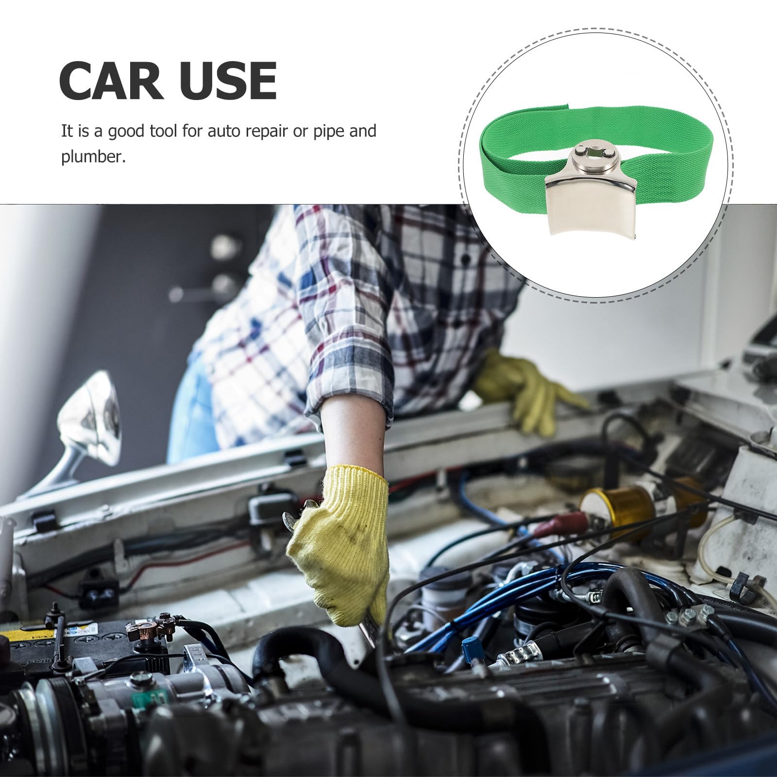 Ölfilterschlüssel Ergonomisch Rutschfest 2 Stück Bandschlüssel aus Robustem Material Kleiner Gurtschlüssel für Autoreparaturen und Sanitärarbeiten