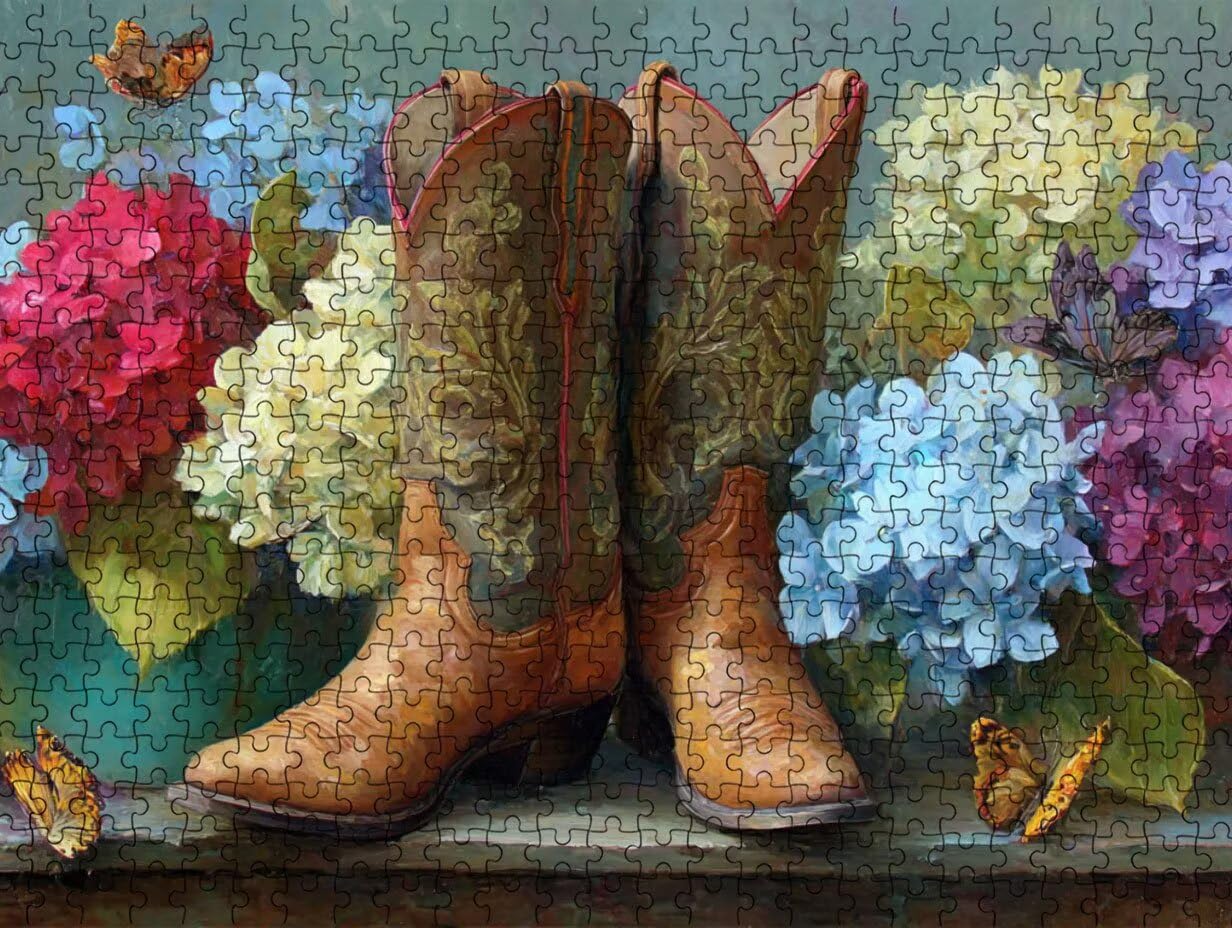 Buty Kwiatowe, Puzzle 5000 sztuk Dorosły, Drewniana układanka LDYQS4-616