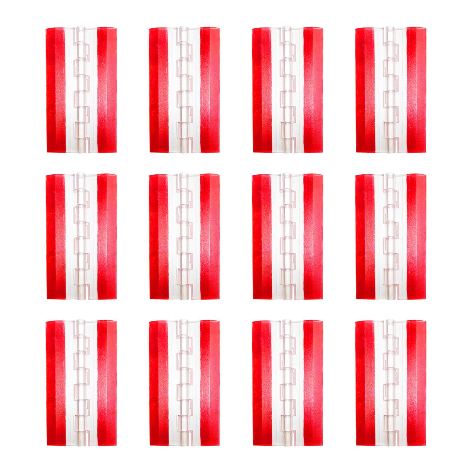 Shyyoulqe Multicolor 12Pcs Piano Hinges With Strong Backing, Rotatable 275 Degrees, Ideal For Jewelry Cases & Decor Clear Hinge
