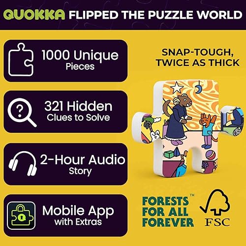 Miniatura 10 de QUOKKA QUOKKA - Rompecabezas de 1000 piezas para adultos, juego de 3 rompecabezas para hombres y mujeres, Alicia en el país de las maravillas,