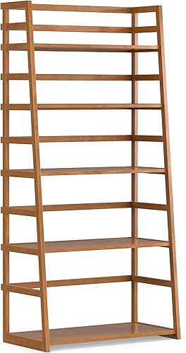 Miniatura 1 de SIMPLIHOME Acadian - Estantería de madera maciza de 30 pulgadas en marrón dorado claro, para sala de estar, sala de estudio y oficina