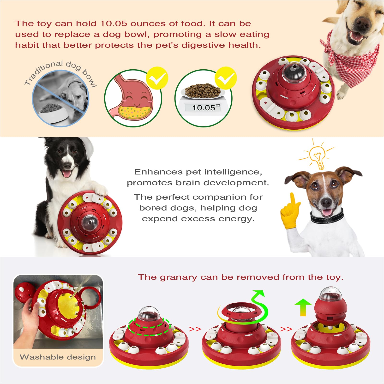 KHFD - Giochi Interattivi Per Cani Puzzle Giocattoli Cibo Per Cani Puppy  Fun Iq Educational Treat Box