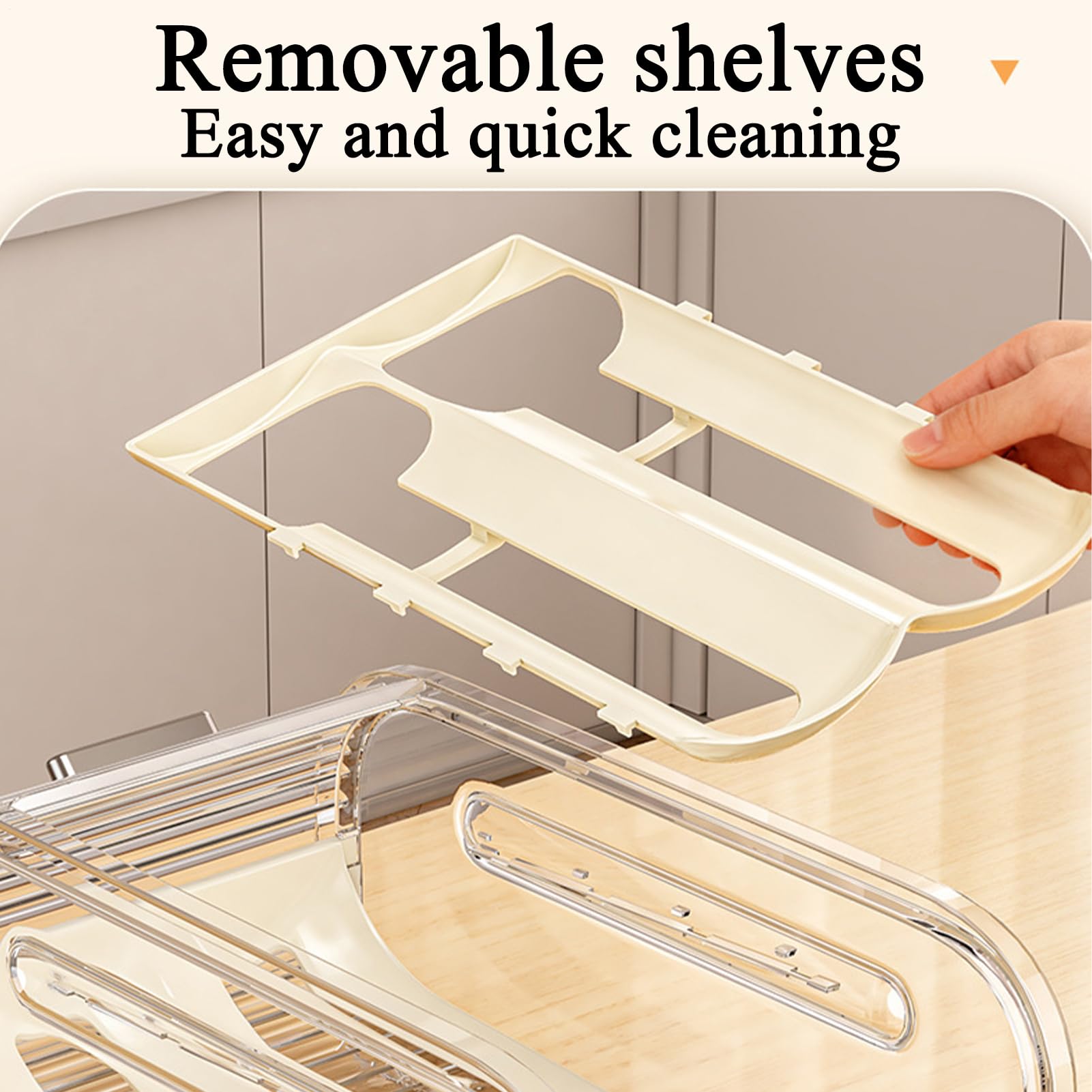 Organizador de Huevos para 2 Niveles Con Rodamiento Automático Y Tapa Con