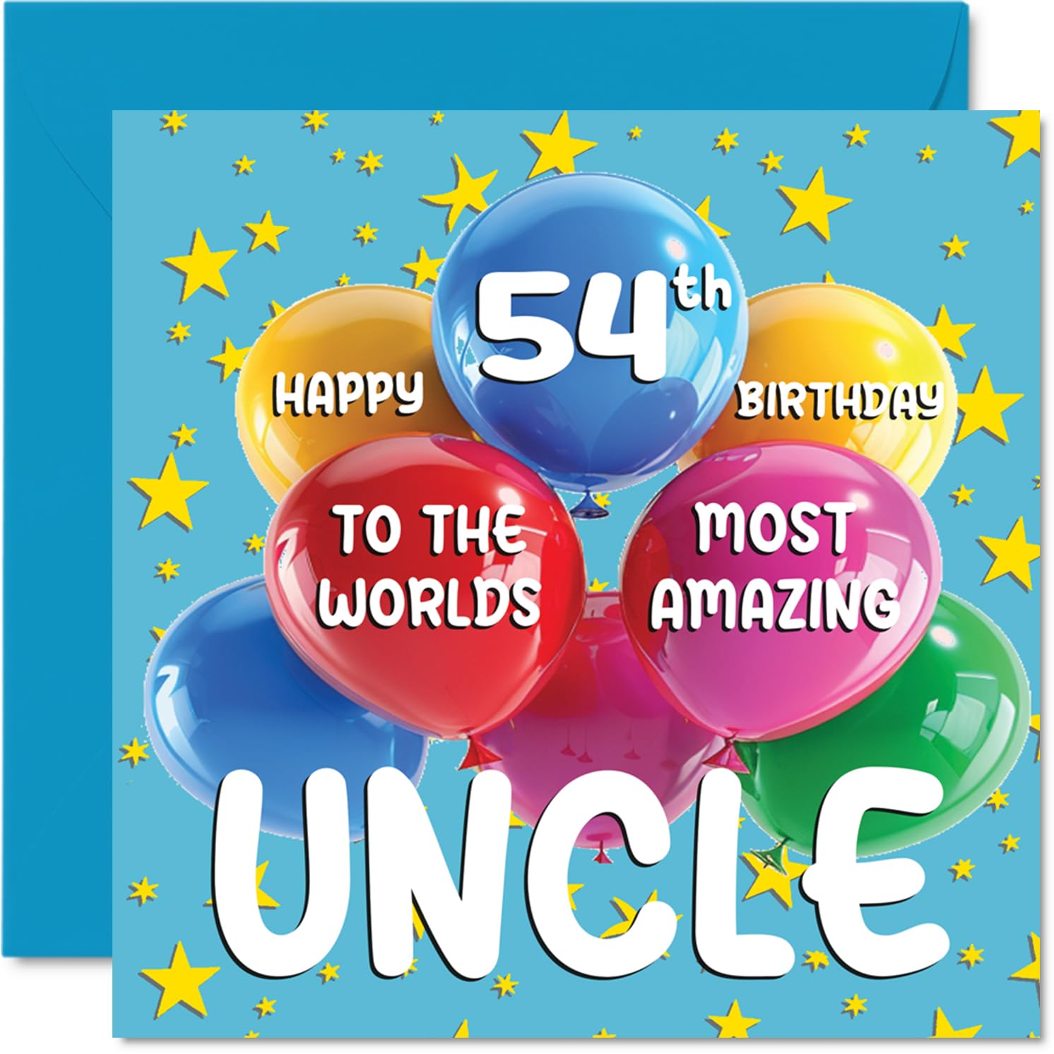 54th Uncle Birthday Card - World's Most Amazing Uncle - Happy 54th Birthday Card from Niece Nephew, 145mm Age 54 Greeting Cards